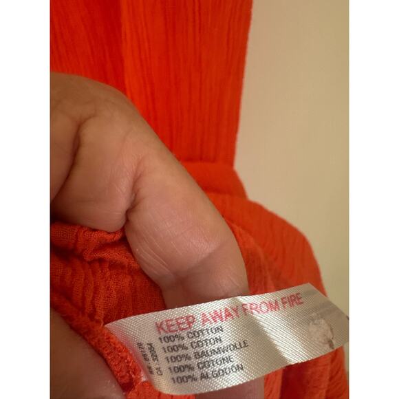 Anthropologie Celandine 100% Cotton Gauze Halter Maxi Dress Orange- XS - Picture 5 of 8